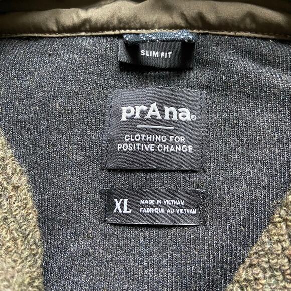 Prana IncrediWool Overshirt Men's XL Slate Green Heather Slim Fit Performance - Picture 7 of 9